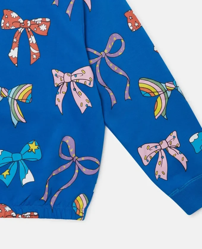 Sweatshirt med rund hals och rosetttryck