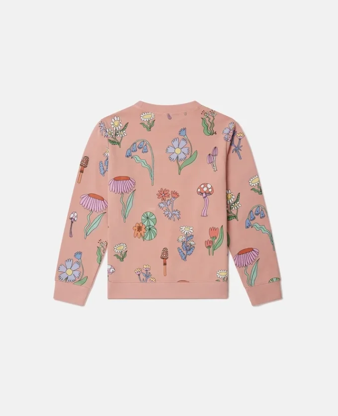 Sweatshirt med rund hals och skogsprint Sweatshirt med rund hals och skogsprint