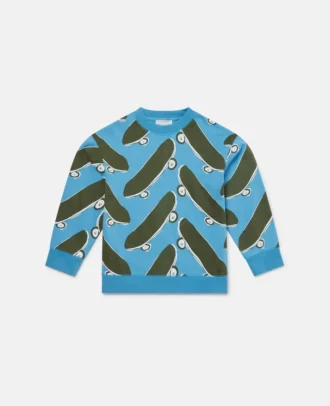 Sweatshirt med skateboardtryck