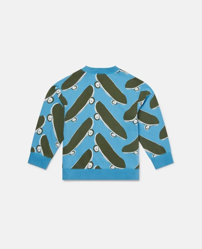 Sweatshirt med skateboardtryck