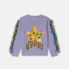 Sweatshirt med stjärngrafik och fransar