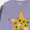 Sweatshirt med stjärngrafik och fransar