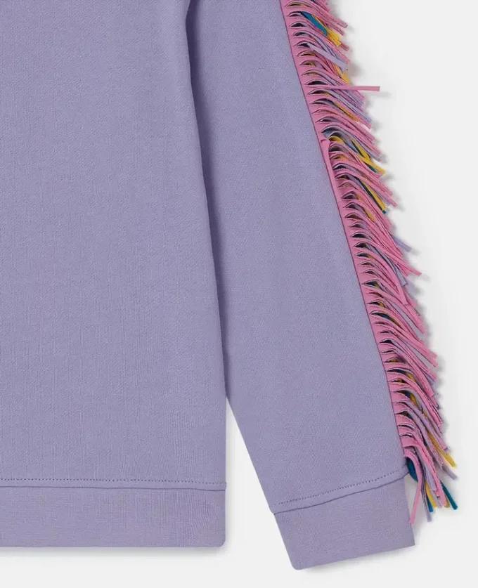 Sweatshirt med stjärngrafik och fransar