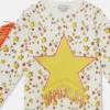 Sweatshirtklänning med stjärngrafik och fransar