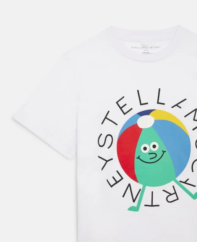 T-shirt i bomull med strandboll-logotyp T-shirt i bomull med strandboll-logotyp
