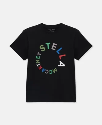 T-shirt med broderat cirkulärt logo