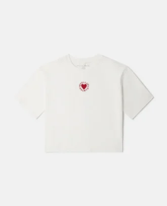 T-shirt med broderat hjärta