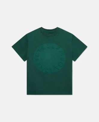 T-shirt med cirkulärt logotyptryck