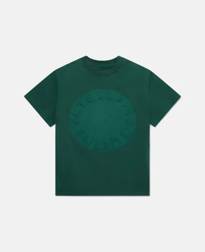 T-shirt med cirkulärt logotyptryck T-shirt med cirkulärt logotyptryck