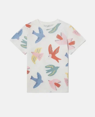 T-shirt med duvtryck