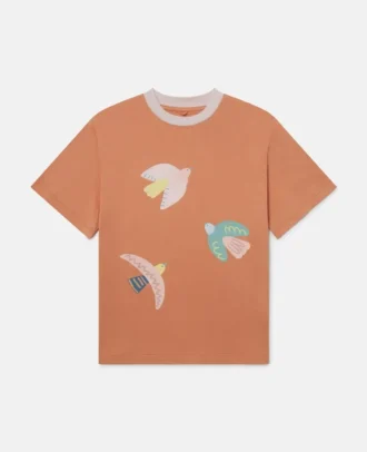 T-shirt med duvtryck