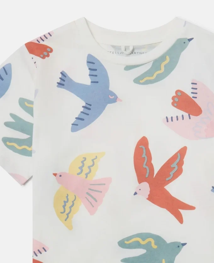 T-shirt med duvtryck