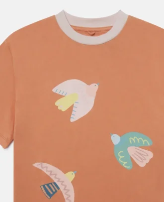 T-shirt med duvtryck