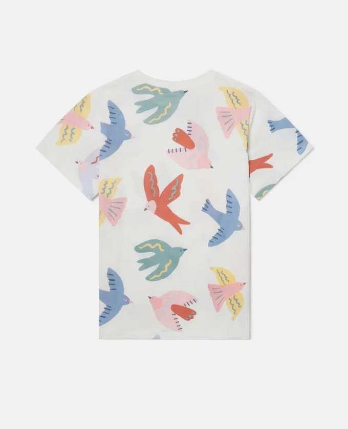 T-shirt med duvtryck