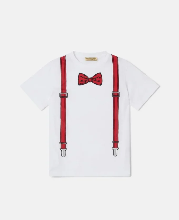 T-shirt med fluga- och hängslenmönster T-shirt med fluga- och hängslenmönster