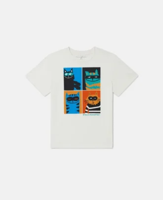 T-shirt med kattmotiv