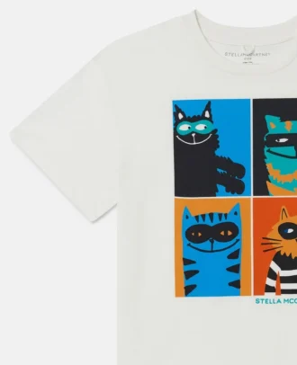 T-shirt med kattmotiv