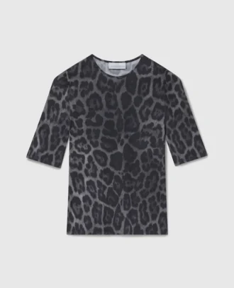 T-shirt med korta ärmar och leopardmönster T-shirt med korta ärmar och leopardmönster