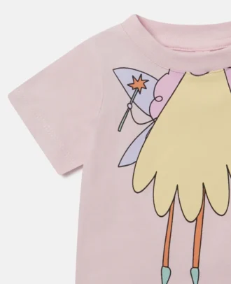 T-shirt med älvmotiv och rund halsringning