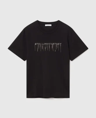 T-shirt med rund hals och broderad logotyp