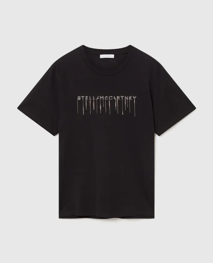 T-shirt med rund hals och broderad logotyp T-shirt med rund hals och broderad logotyp