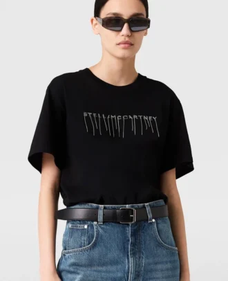 T-shirt med rund hals och broderad logotyp