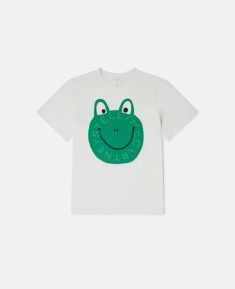 T-shirt med rund hals och grafiskt tryck med groda
