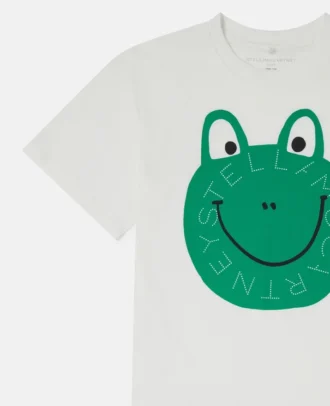 T-shirt med rund hals och grafiskt tryck med groda