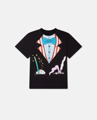 T-shirt med rund hals och tryck av magiska kaniner