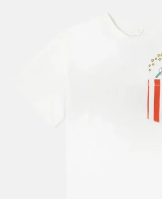 T-shirt med rund hals och tryck av magiska kaniner