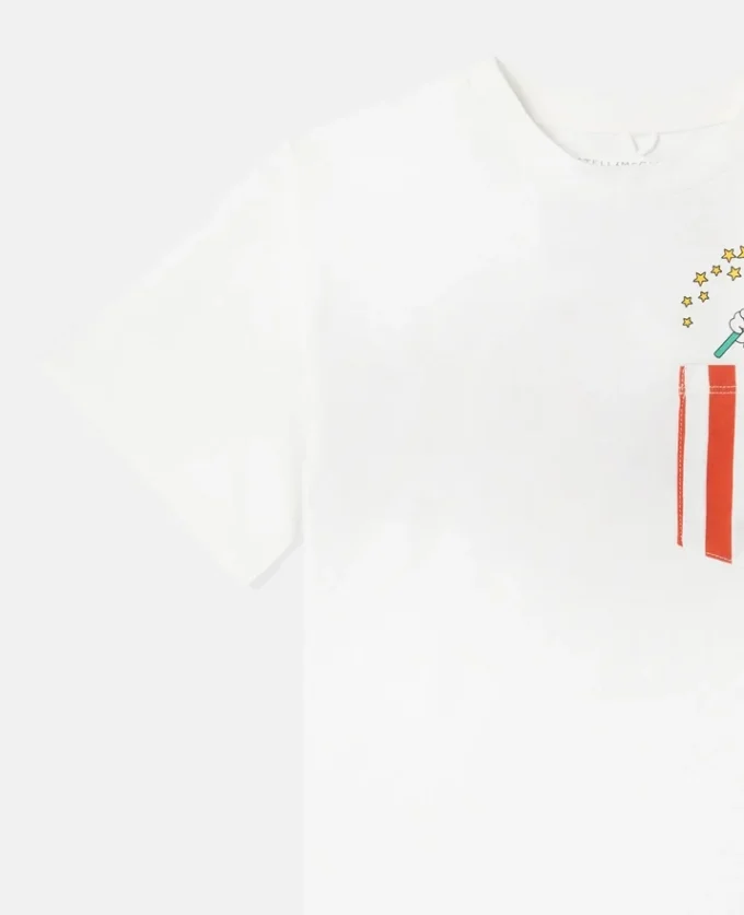 T-shirt med rund hals och tryck av magiska kaniner T-shirt med rund hals och tryck av magiska kaniner