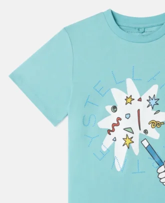 T-shirt med rund hals och tryck av magiska kaniner