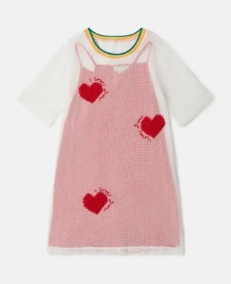 T-shirtklänning med hjärtmönster