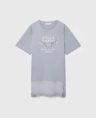 T-shirtklänning med spetsinsatser T-shirtklänning med spetsinsatser