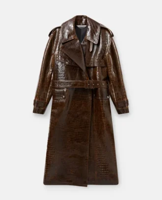Trenchcoat med krokodilmönster
