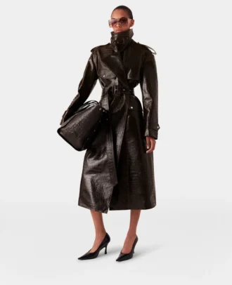 Trenchcoat med krokodilmönster