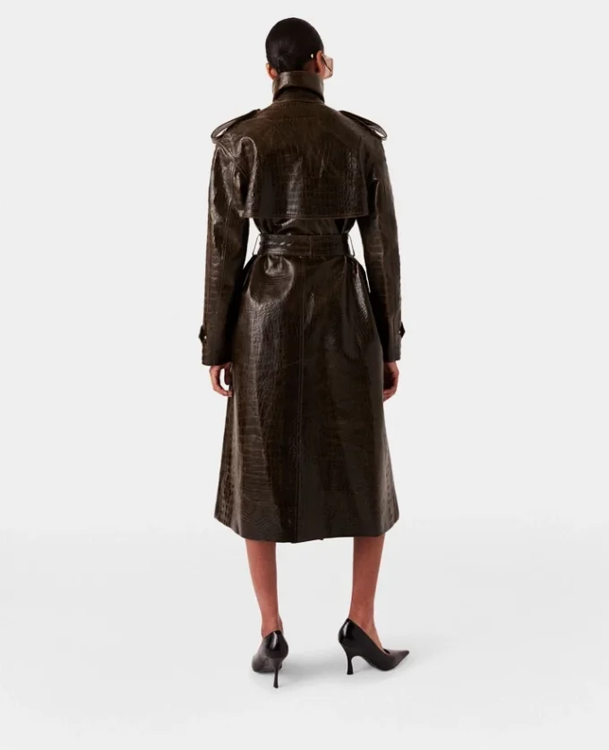 Trenchcoat med krokodilmönster