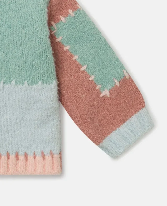 Tröja med rund hals och broderat motiv