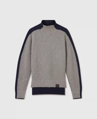 Turtleneck-tröja med kontrastpanel