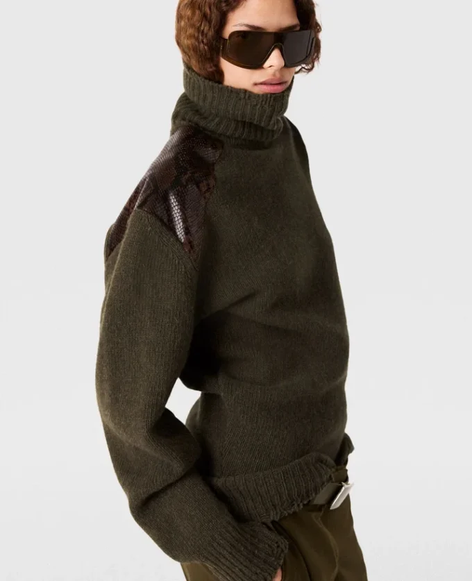 Turtleneck-tröja med ormpanel Turtleneck-tröja med ormpanel