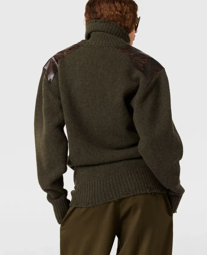 Turtleneck-tröja med ormpanel Turtleneck-tröja med ormpanel