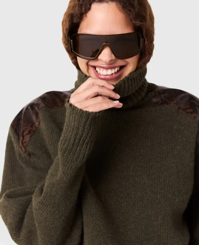 Turtleneck-tröja med ormpanel Turtleneck-tröja med ormpanel