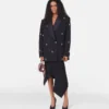 Överdimensionerad dubbelknäppt kavaj med pärlbroderier Överdimensionerad dubbelknäppt kavaj med pärlbroderier