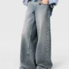 Vintage-tvättade jeans med vida ben Vintage-tvättade jeans med vida ben