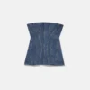 Vintage Wash Denim Bustier Top