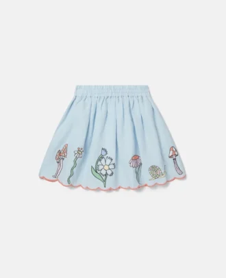 Woodland Friends elastisk kjol med vågig kant