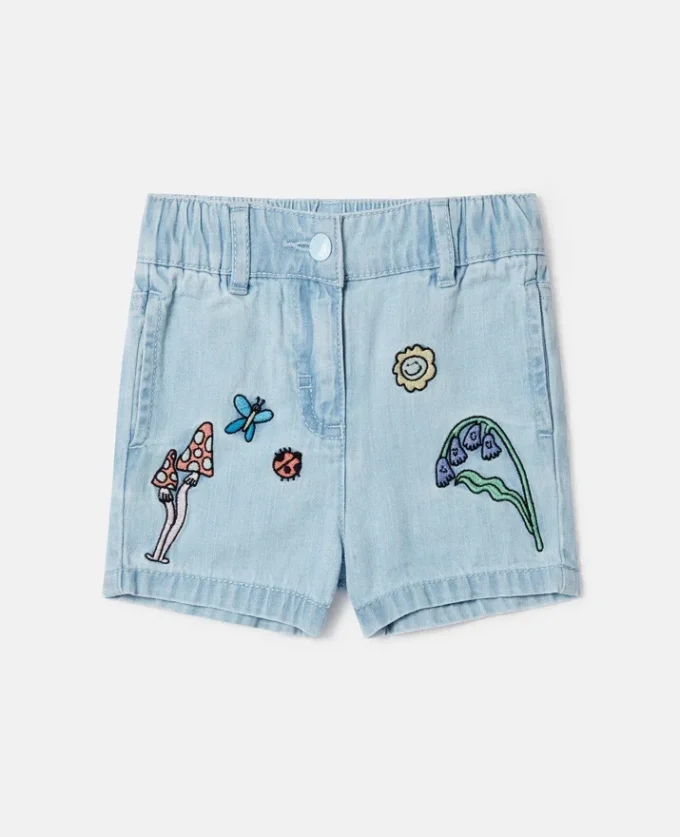 Woodland Friends elastiska jeansshorts