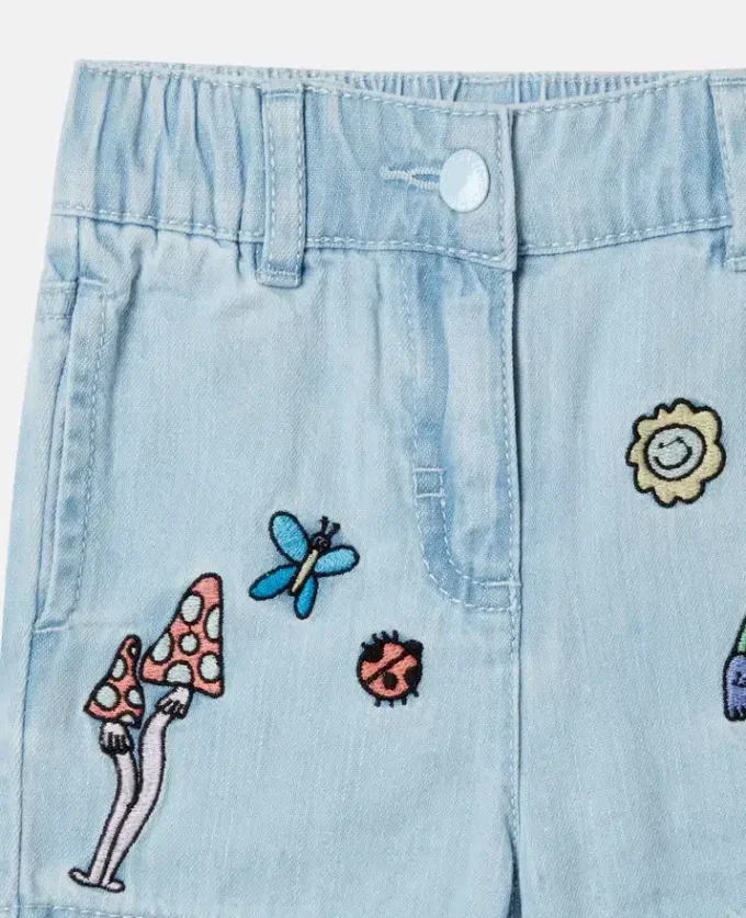 Woodland Friends elastiska jeansshorts