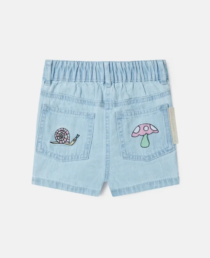 Woodland Friends elastiska jeansshorts